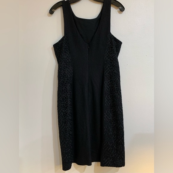 Banana Republic Black Sleeveless Sheath Dress Lace Detail Wool Blend Women’s 8 - Picture 3 of 12